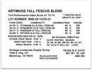 Artimuss Tall Fescue Seed - 50lb Bag