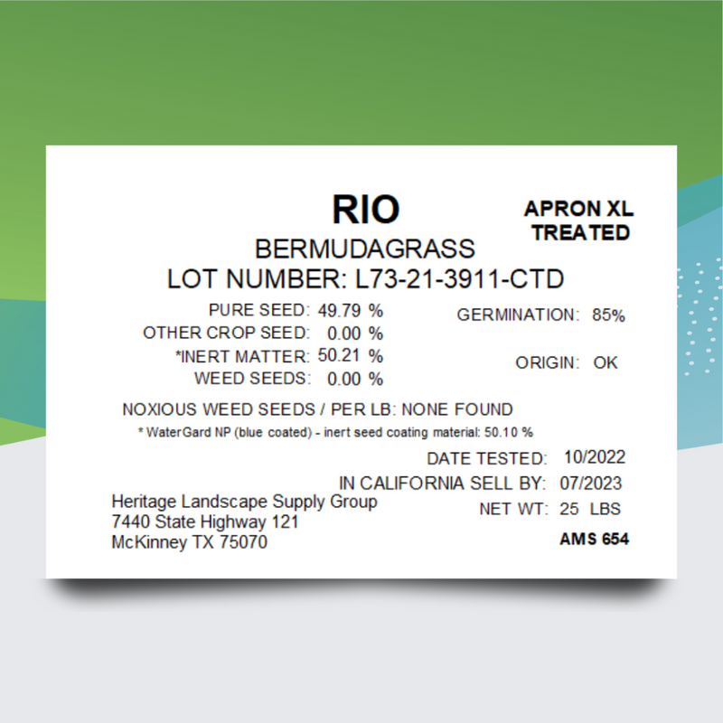 Rio Bermudagrass Turf Seed - 25lb Bag